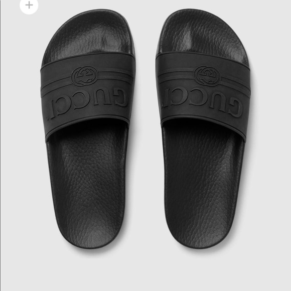 mens black gucci slides